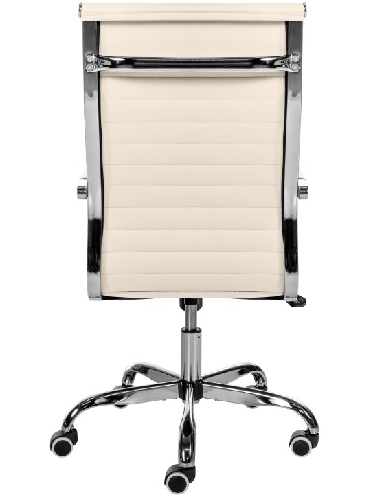 Scaun de birou Amadora imitatie piele, crem