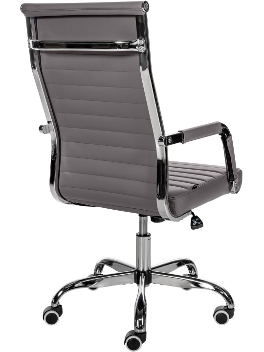 Scaun de birou Amadora imitatie piele, gri