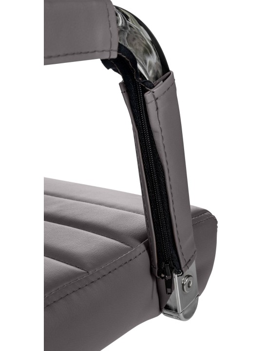 Scaun de birou Amadora imitatie piele, gri