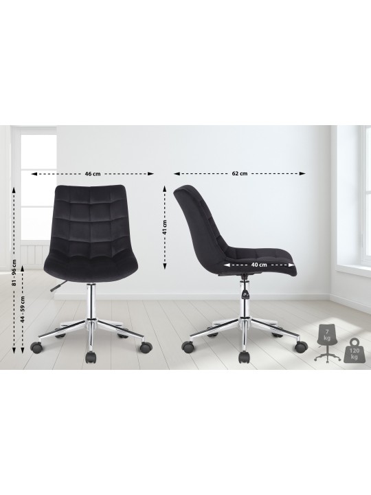 Scaun de birou Medford catifea, negru