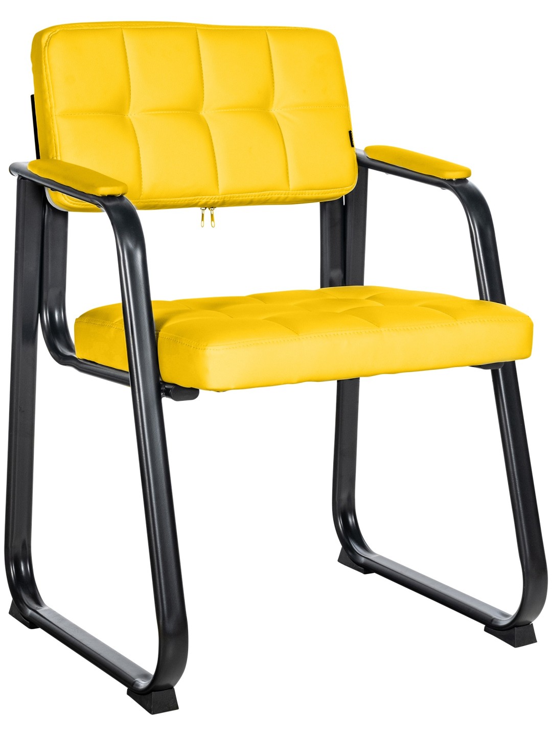 Scaun vizitator Canada B imitatie piele, galben