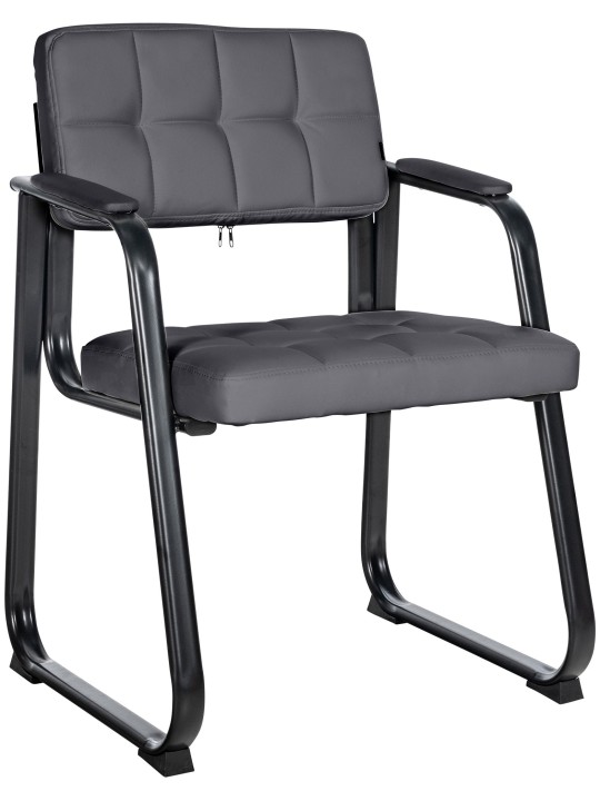 Scaun vizitator Canada B imitatie piele, gri