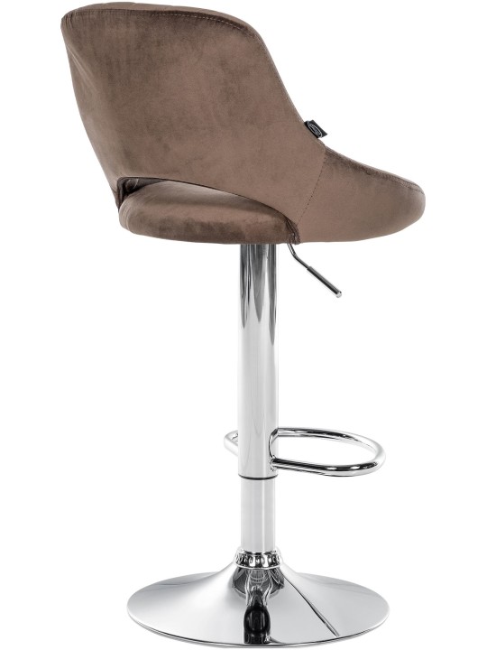 Scaun de bar Milet catifea crom, maro