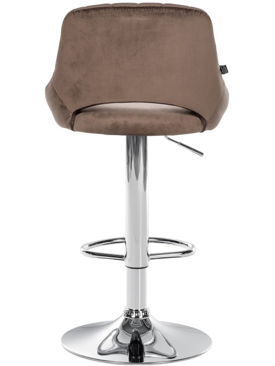 Scaun de bar Milet catifea crom, maro