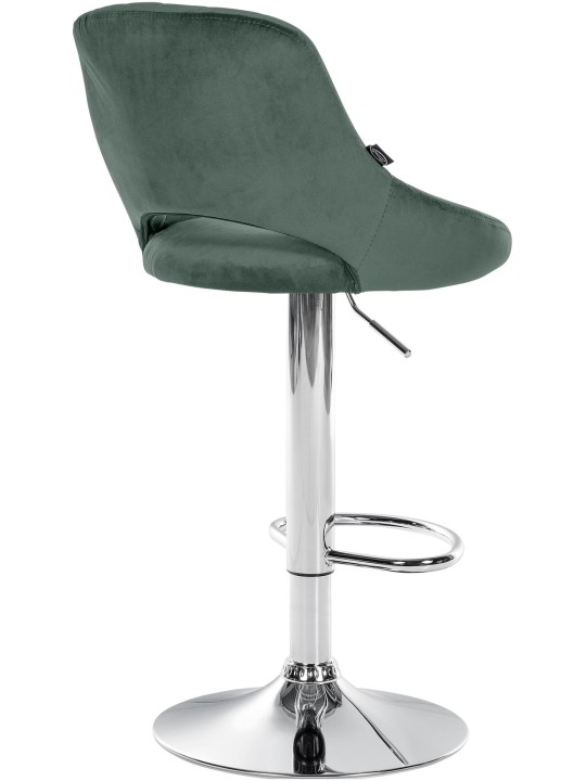 Scaun de bar Milet catifea crom, verde