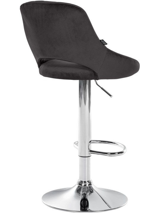 Scaun de bar Milet catifea crom, negru