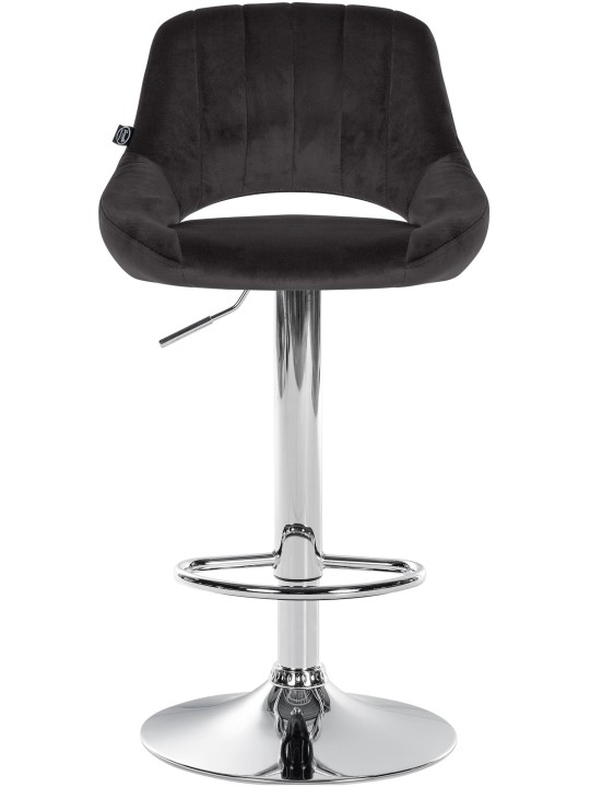 Scaun de bar Milet catifea crom, negru