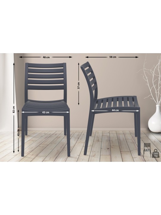 Scaun Ares, gri închis