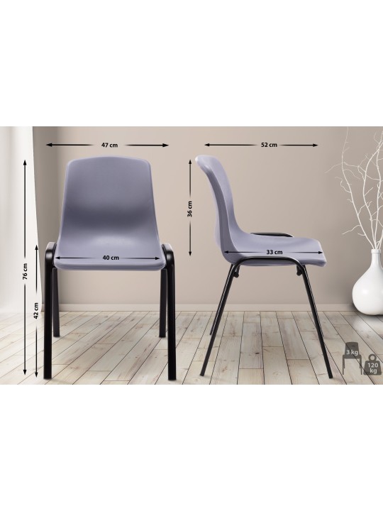 Scaun stivuitor Nowra plastic, gri