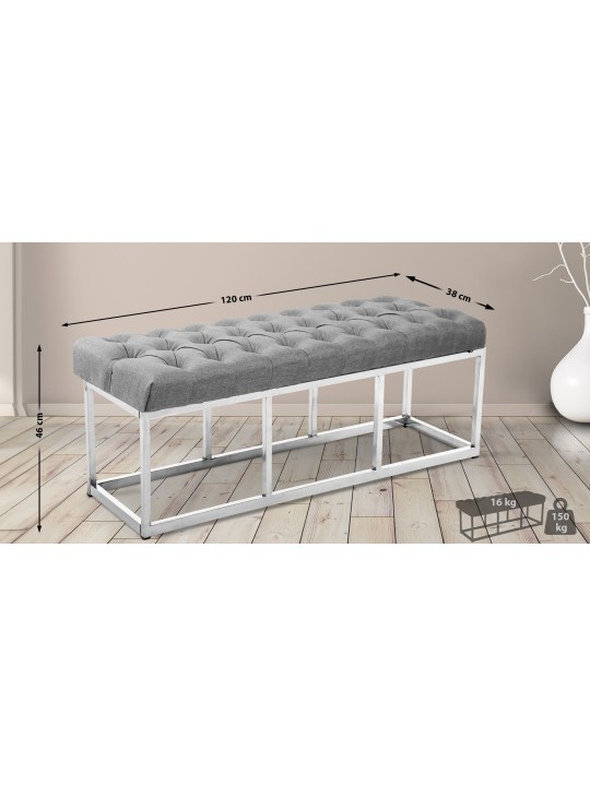 Bancheta Amun stofa E120, gri