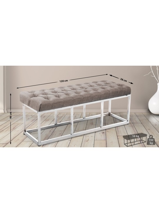 Bancheta Amun stofa E120, taupe