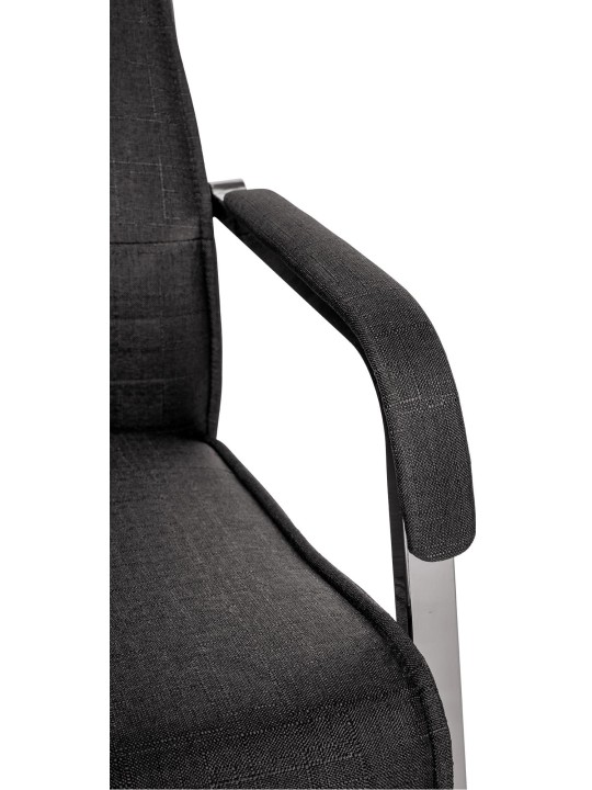 Set 2 scaune vizitator stofa Hobart, negru