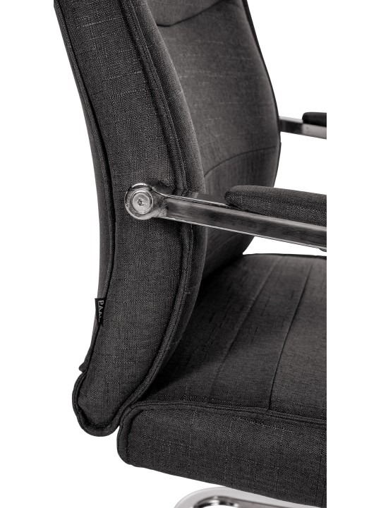 Set 2 scaune vizitator stofa Hobart, negru