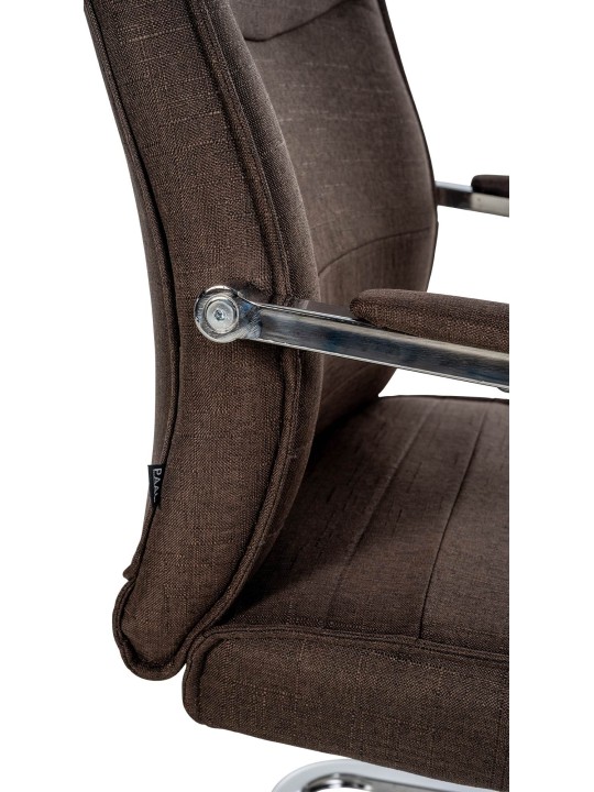 Set 2 scaune vizitator stofa Hobart, maro