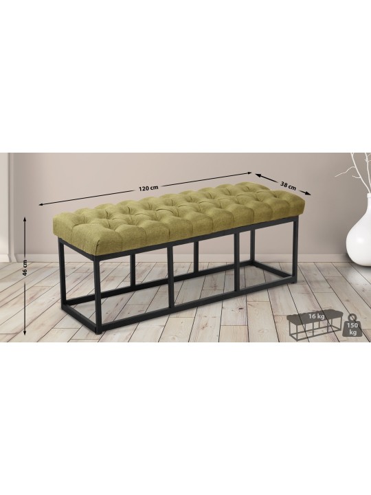 Bancă țesătură Amun 120 cm, verde
