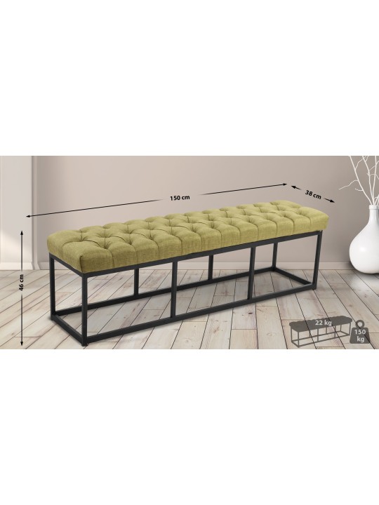 Bancă țesătură Amun 150 cm, verde