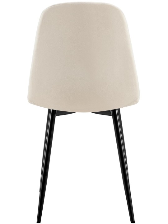 Scaun de sufragerie Baxter din catifea, alb-crem