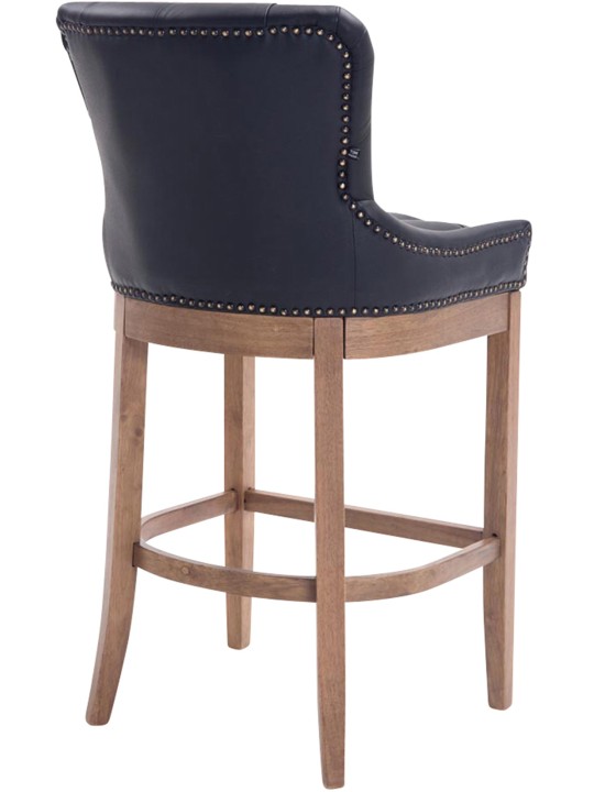 Scaun de bar Lakewood piele naturala, lumina antica, negru