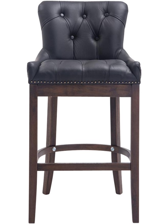 Scaun de bar Lakewood piele naturala, antica, negru