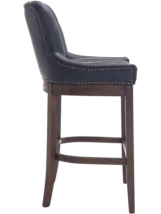 Scaun de bar Lakewood piele naturala, antica, negru