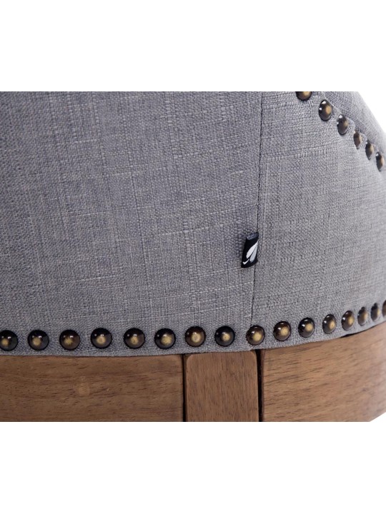 Scaun de bar tesatura Lakewood, lumina antica, gri deschis