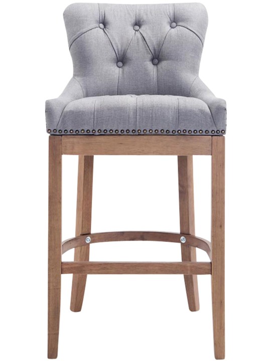 Scaun de bar tesatura Lakewood, lumina antica, gri deschis