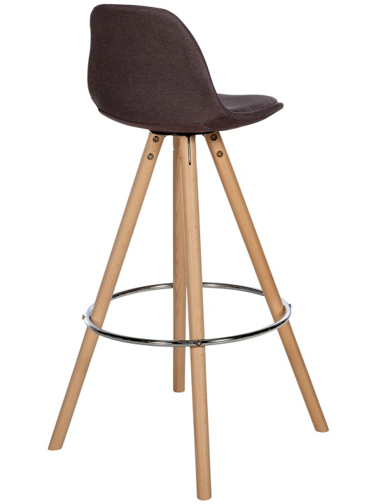 Taburet de bar Tesatura Corbin rotund natural, maro