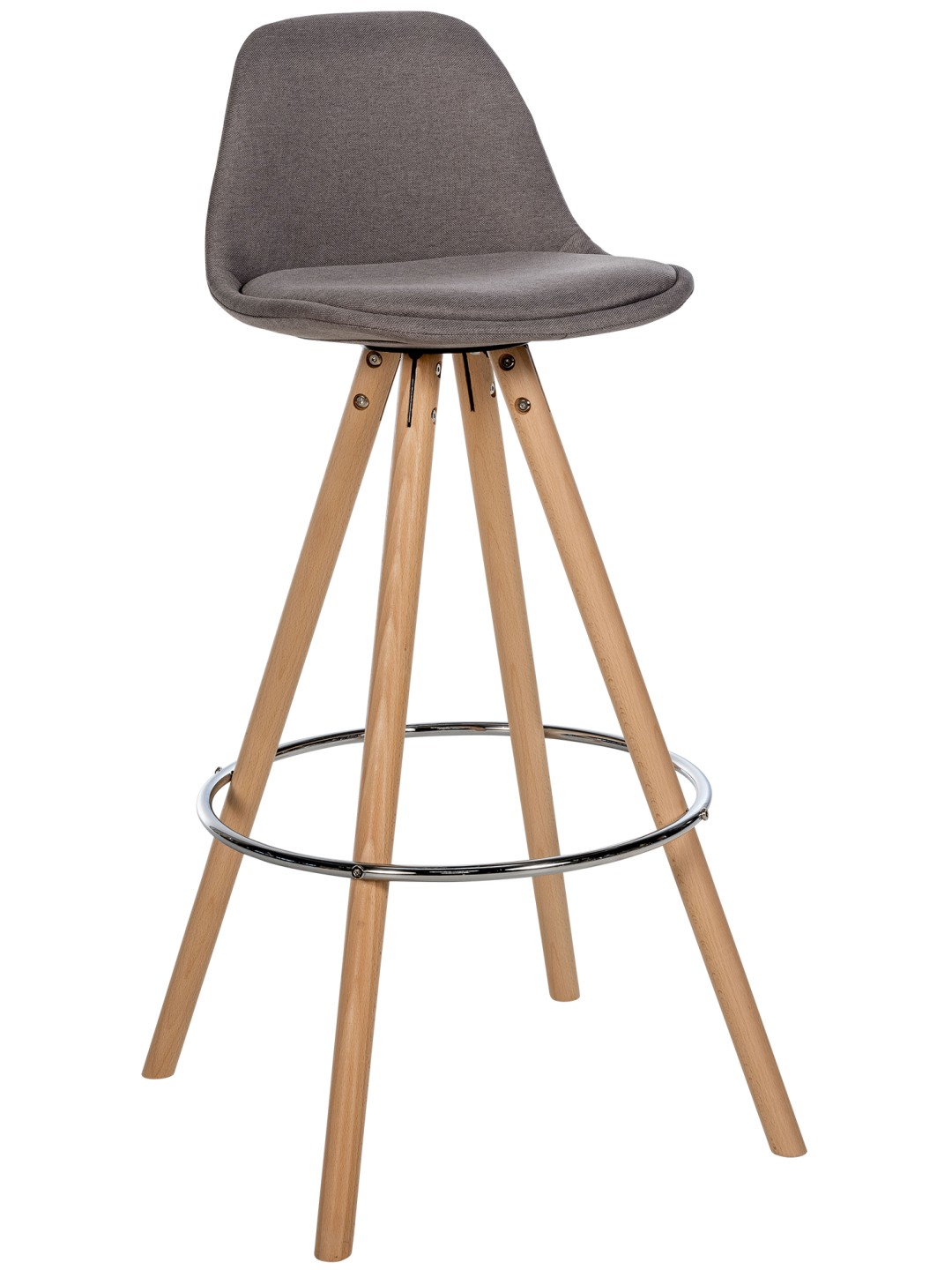 Taburet de bar Tesatura Corbin rotund natural, taupe