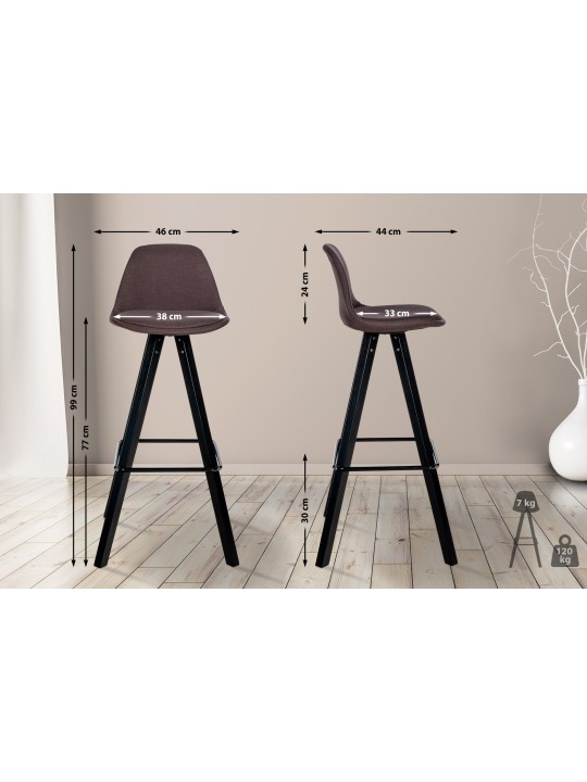 Scaun de bar Tesatura Corbin Patrat, maro Scaun de bar Tesatura Corbin Patrat, maro
