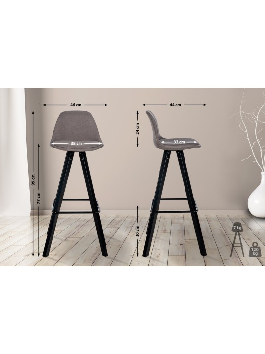 Scaun de bar Tesatura Corbin Patrat, taupe
