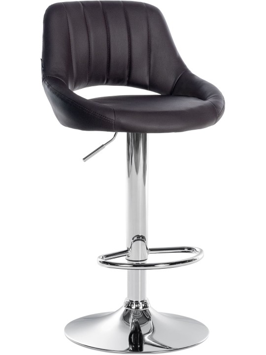 Scaun de bar Milet imitatie piele crom, maro