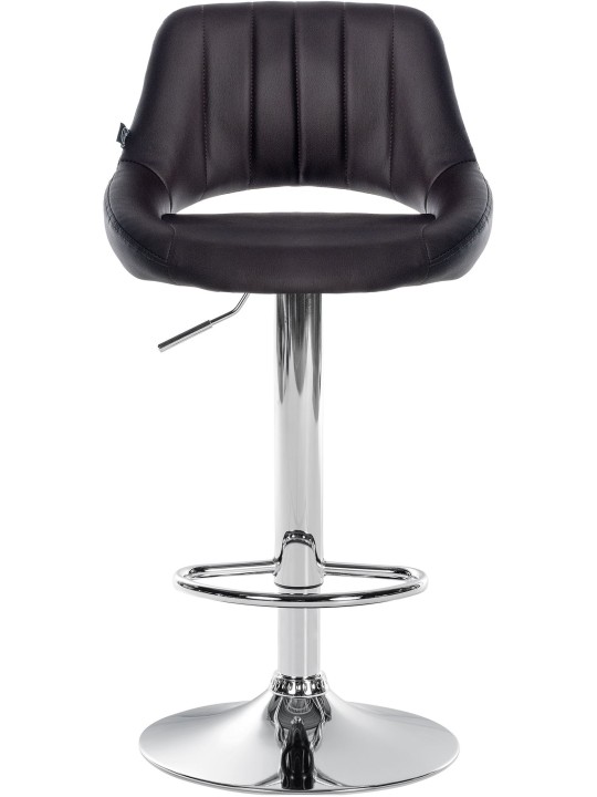 Scaun de bar Milet imitatie piele crom, maro