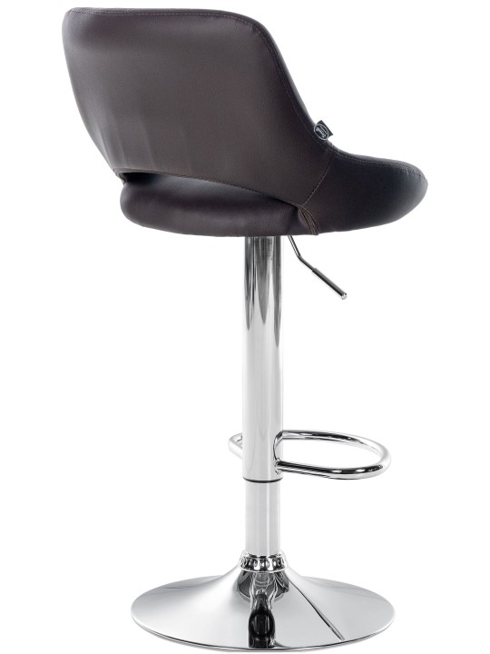 Scaun de bar Milet imitatie piele crom, maro