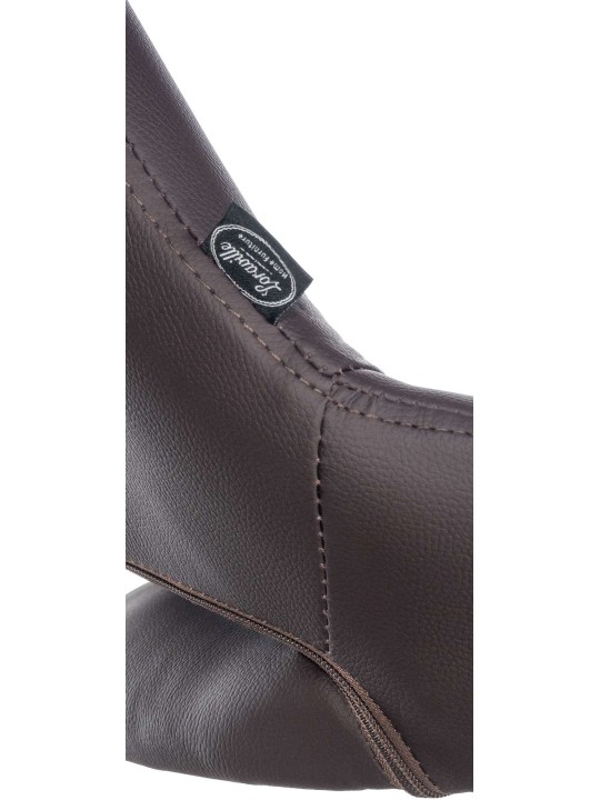 Scaun de bar Milet imitatie piele crom, maro