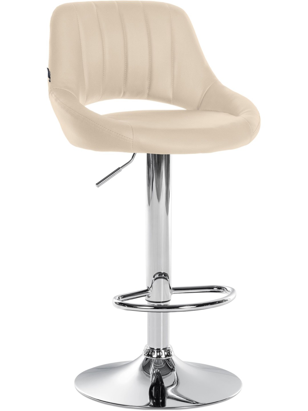 Scaun de bar Milet imitatie piele crom, crem