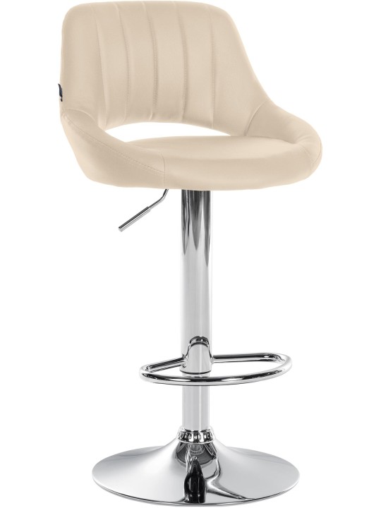 Scaun de bar Milet imitatie piele crom, crem