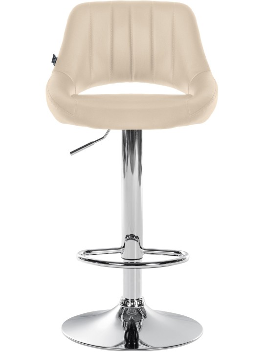 Scaun de bar Milet imitatie piele crom, crem