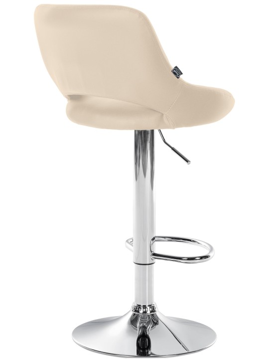 Scaun de bar Milet imitatie piele crom, crem
