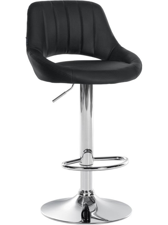 Scaun de bar Milet imitatie piele crom, negru