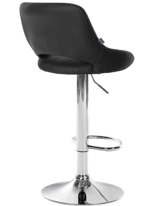 Scaun de bar Milet imitatie piele crom, negru