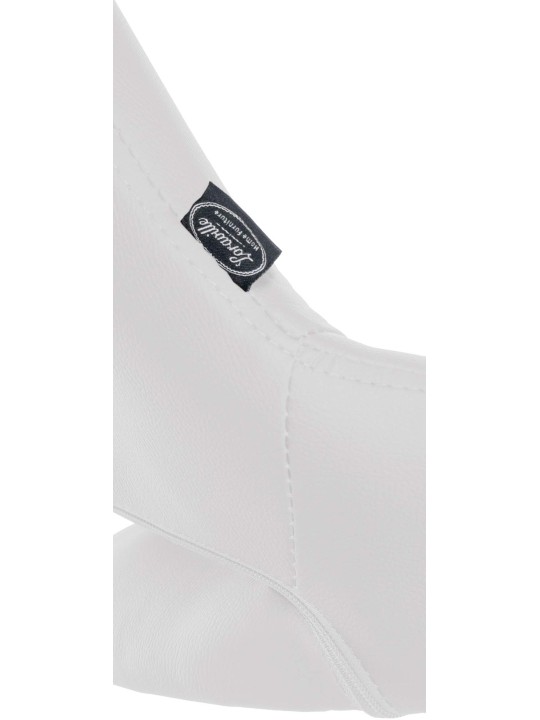 Scaun de bar Milet imitatie piele crom, alb