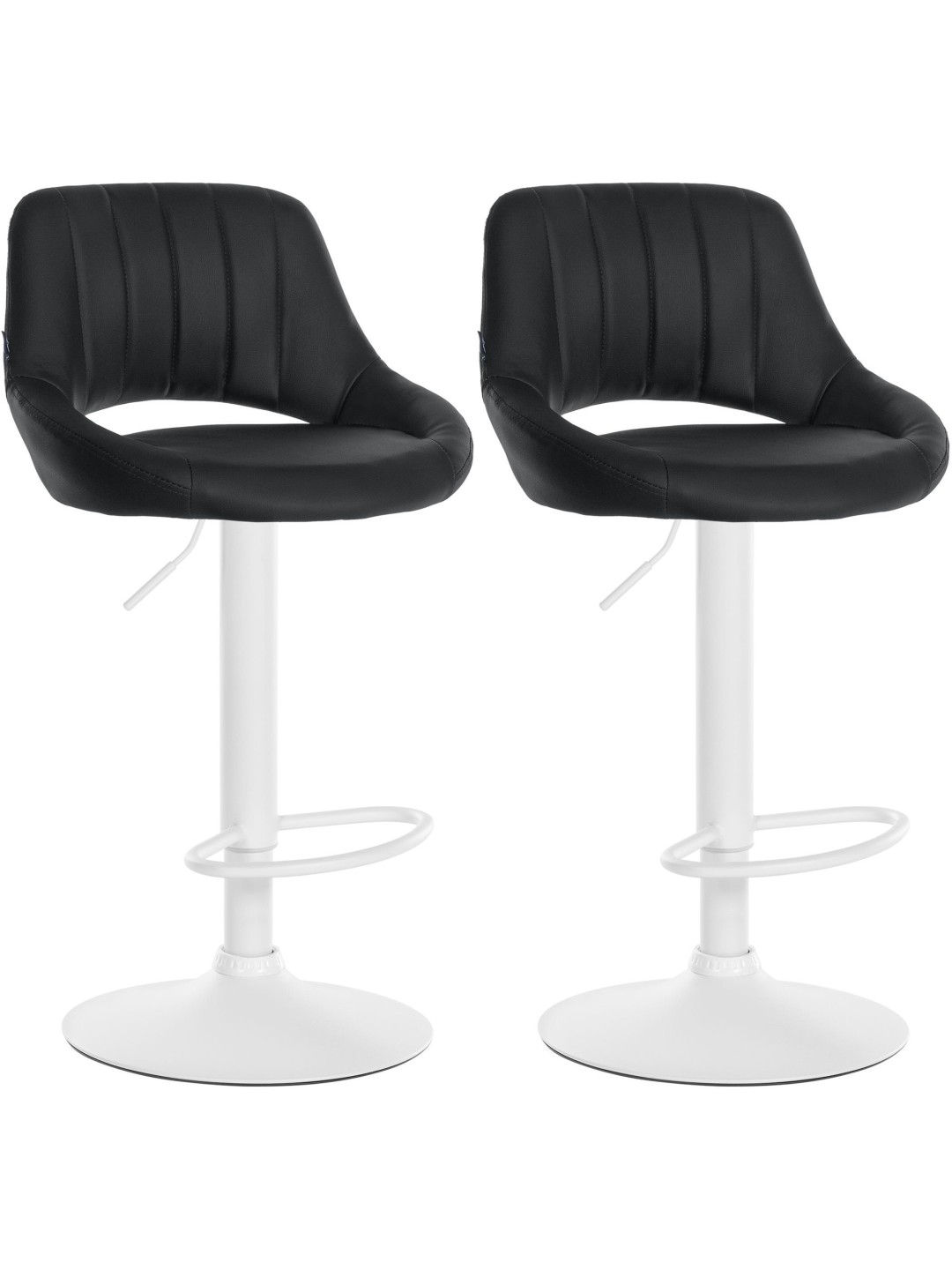 Set 2 taburete de bar Milet imitatie piele W, negru