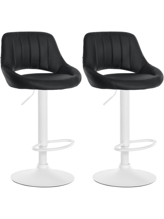 Set 2 taburete de bar Milet imitatie piele W, negru