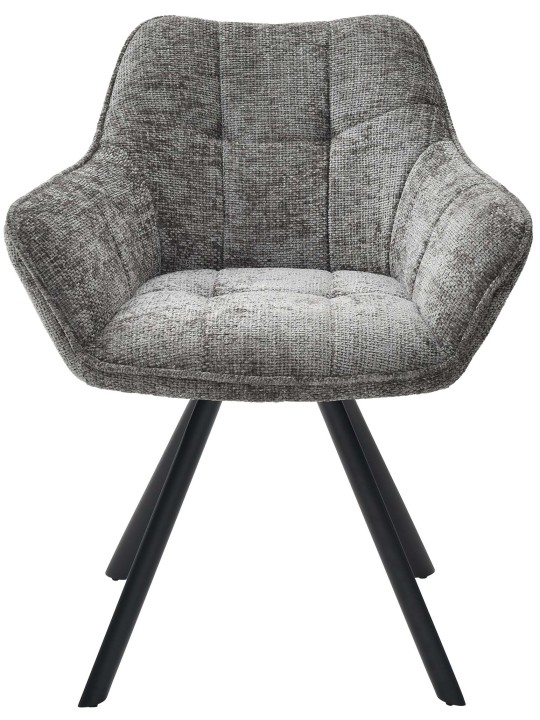 Scaun de sufragerie din material Scott, gri închis