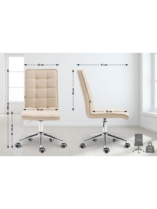 Scaun de lucru Peking V2 stofa, crem