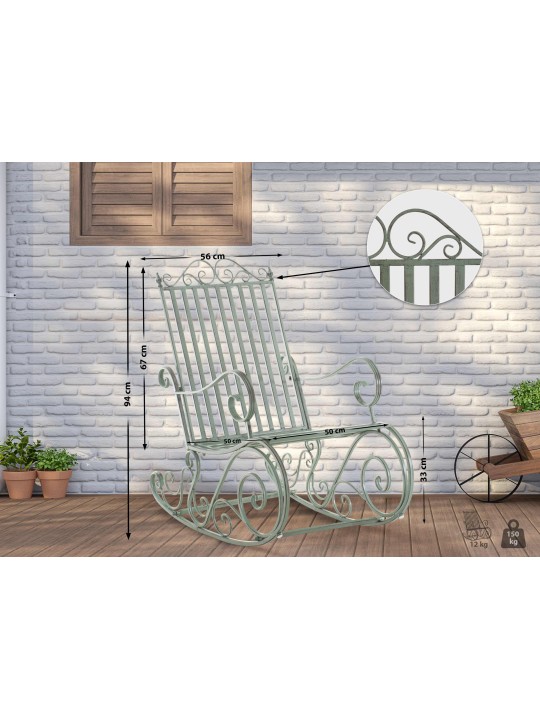 Scaun balansoar Smilla, verde antic