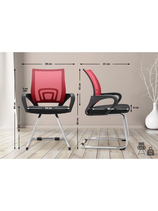 Scaun vizitator Eureka, roșu