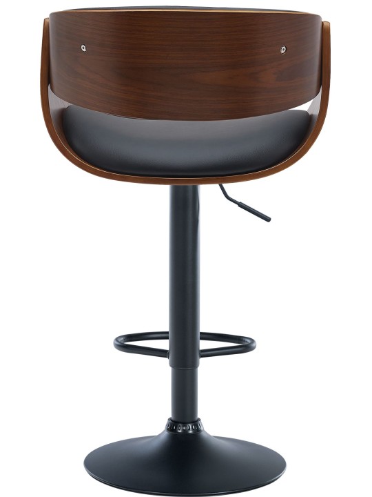 Set 2 scaune de bar Portmore imitatie piele B, nuc/negru