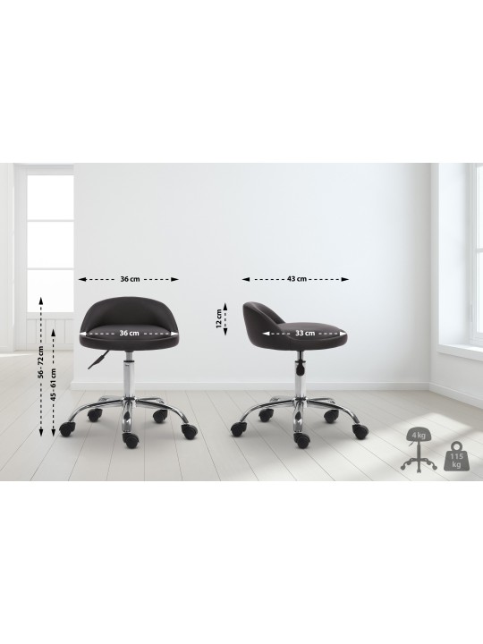 Scaun de lucru Teramo imitatie piele, negru