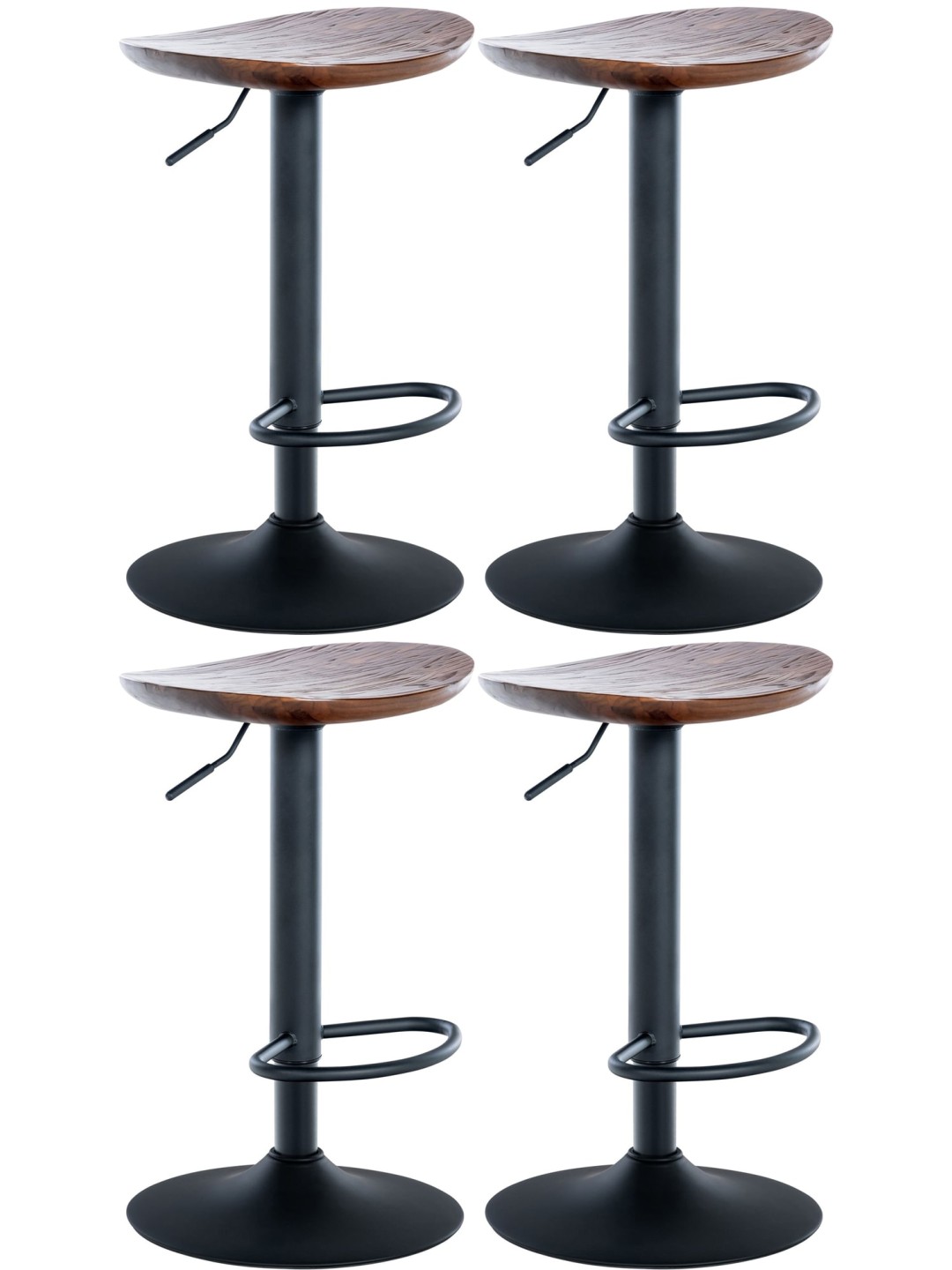 Set 4 scaune de bar Skelde, nuc